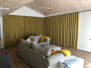 Electric Curtain Track with Wave Headed Curtains