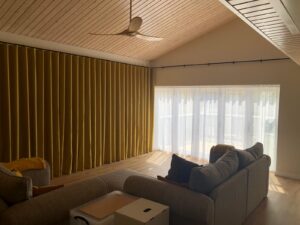 Full Length Large Curtains on Electric Curtain Track