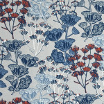 +Flourish 150 Blue Grey Fire Resistant Curtains