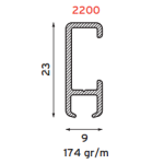 Goelst 2200 Curtain Track Profile diagram