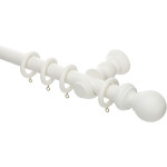 Honister 28mm Wood Curtain Pole Set Linen White