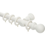 Honister 35mm Wood Curtain Pole Set Linen White