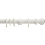 Honister 50mm Wood Curtain Pole Set Linen White