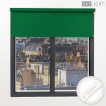 Dark Green Battery Operated Roller Blinds Outside Recess