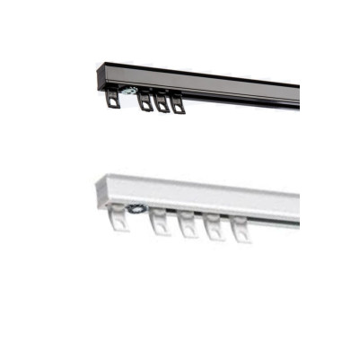 Contract Heavy Duty Curtain Track Black or White 60kg - Wave Compatible