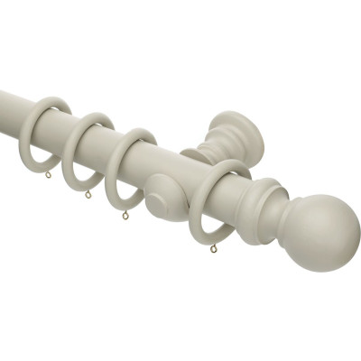 50mm Honister Wood Curtain Pole Set and Accessories Stone