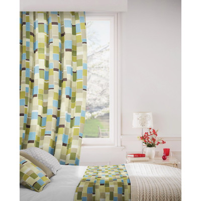 Jitterbug 237 Lime Flax Fire Resistant Curtains