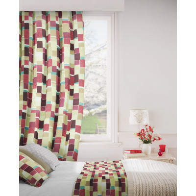 Jitterbug 681 Mulberry Linen Fire Resistant Curtains