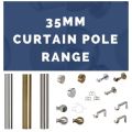 35mm Curtain Pole Range 3 Colours 2 Finial Options - 35mm Heavy Duty Curtain Poles