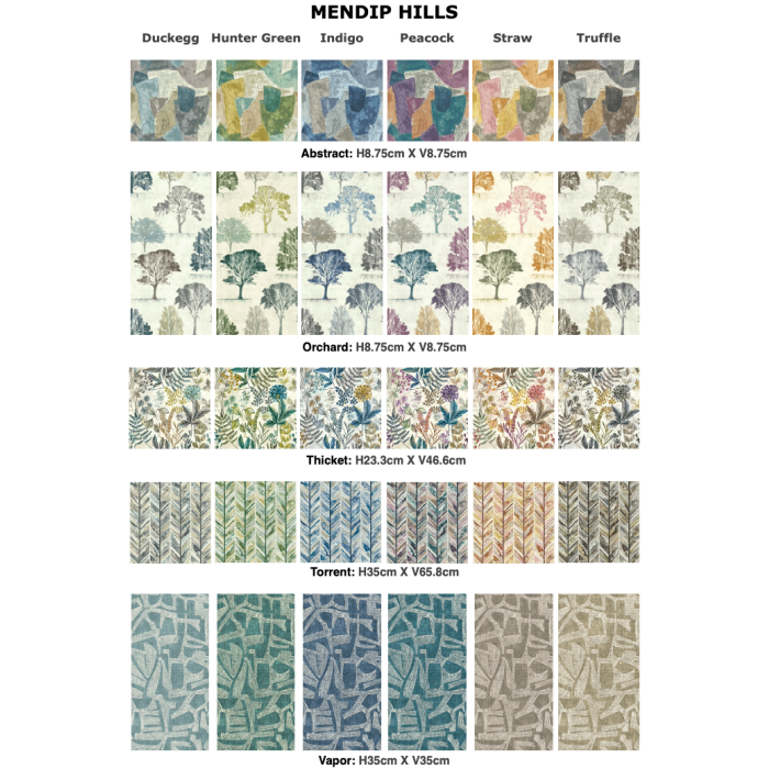 Mendip Hills Range Colourcard