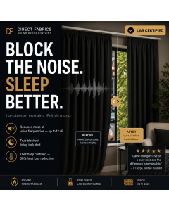 Soundproof - Window Curtain | ✅ Lab Certified | Reduces Outside Noise | Thermal | FR.