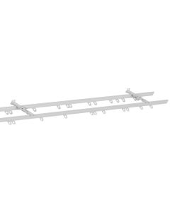 Fineline Heavy Weight Curtain Double Track Set - Bendable for Bay Windows Metal Curtain Double Track Set White Cut Down Kit