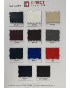 Plain Faux Leather Upholstery Fabric Crib 5 - 11 Colours 137cm Wide