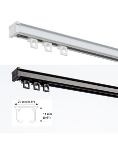 Slimline Discreet Curtain Track | Black or White | 20kg | CMT | Wave Compatible
