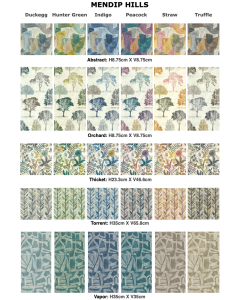 Mendip Hills Print Range Flame Retardant Curtains