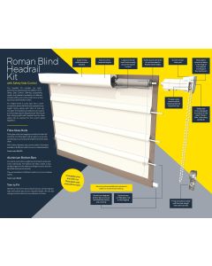 Made to Measure Roman Blind Kit, Headrail, Rods, Bottom Bar, Headrail. Tape, Mechanism - Complete Kit upto 300cm