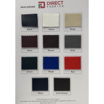 Plain Faux Leather Upholstery Fabric Crib 5 -  11 Colours 137cm Wide