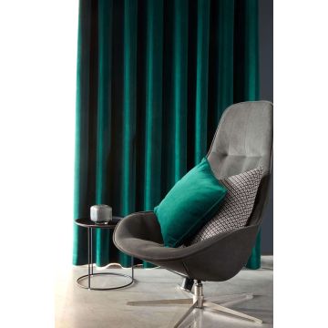 Pasco-Velvet-Room-Shot - Luxury Velvet Curtains with a blackout coating. Deep Green colour