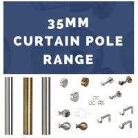 35mm Curtain Pole Range 3 Colours 2 Finial Options - 35mm Heavy Duty Curtain Poles