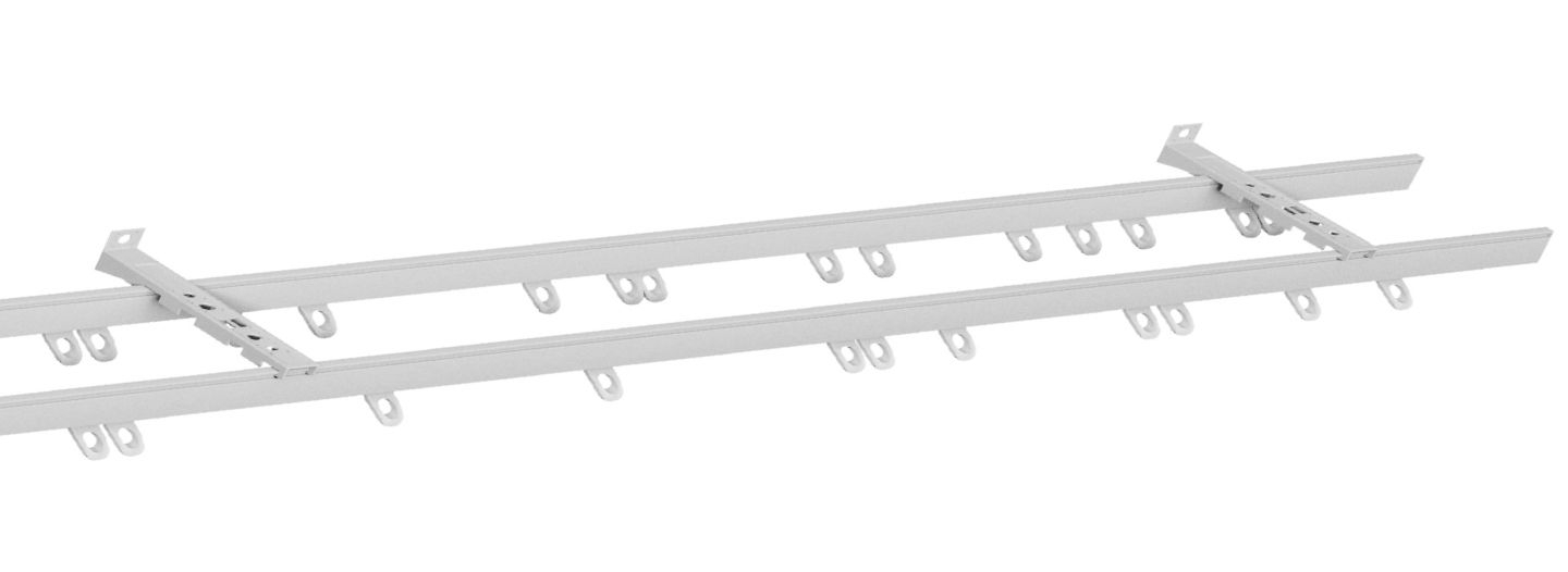 Fineline Double Track Set White Direct, Flexible Ceiling Curtain Track Uk