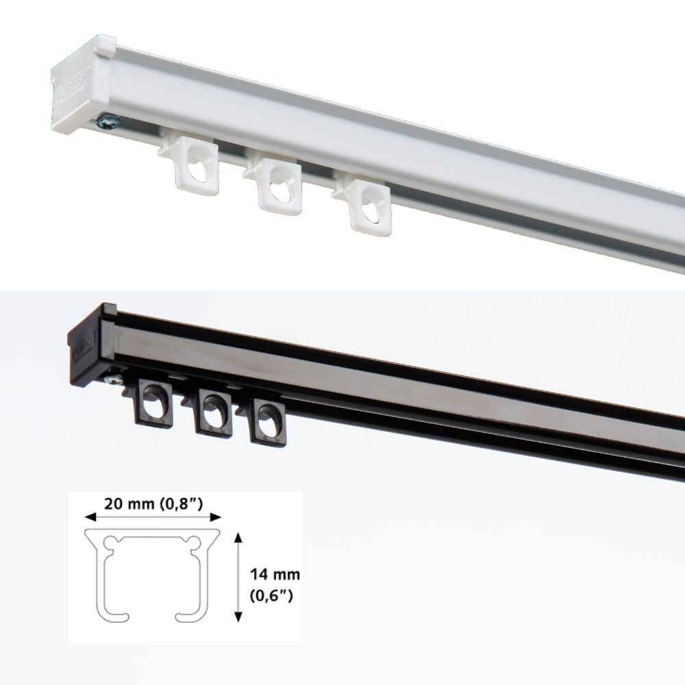 Black and White Curtain Track