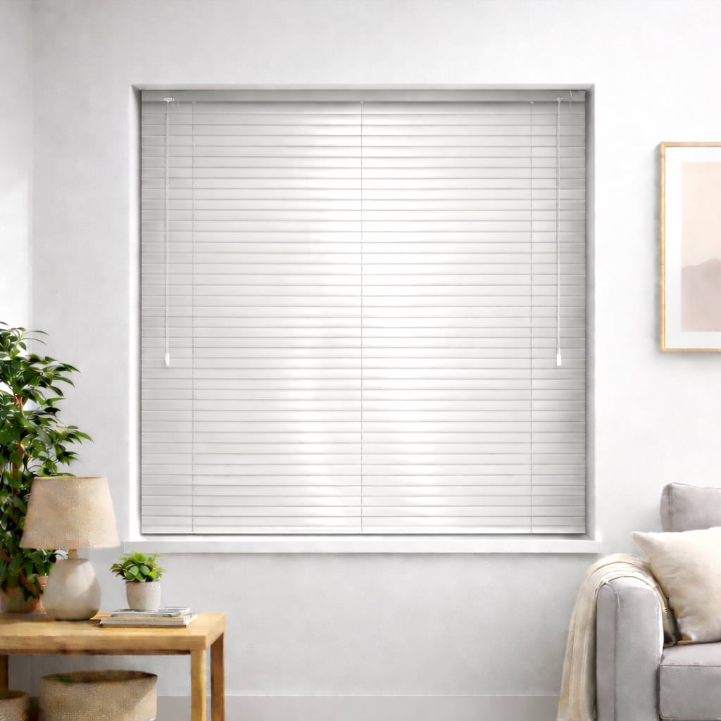 Brushed White 25mm metal venetian blind