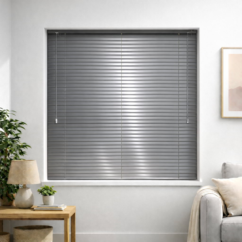 Mid Grey 25mm metal venetian blind