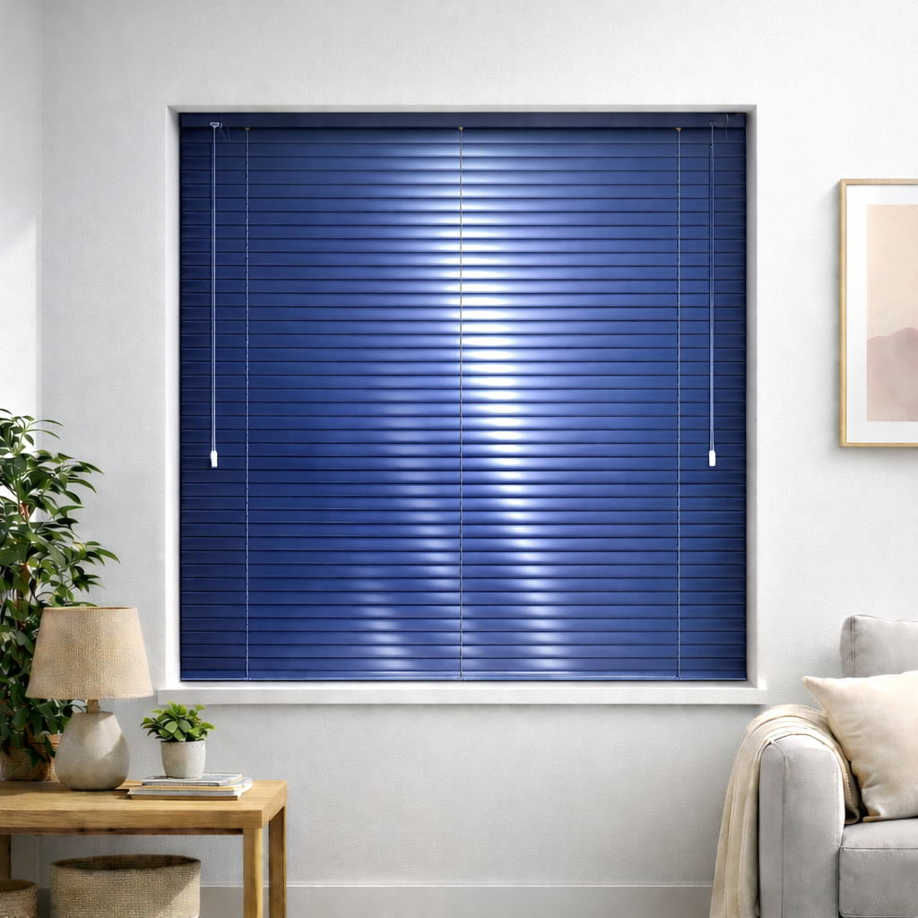 Navy 25mm metal venetian blind