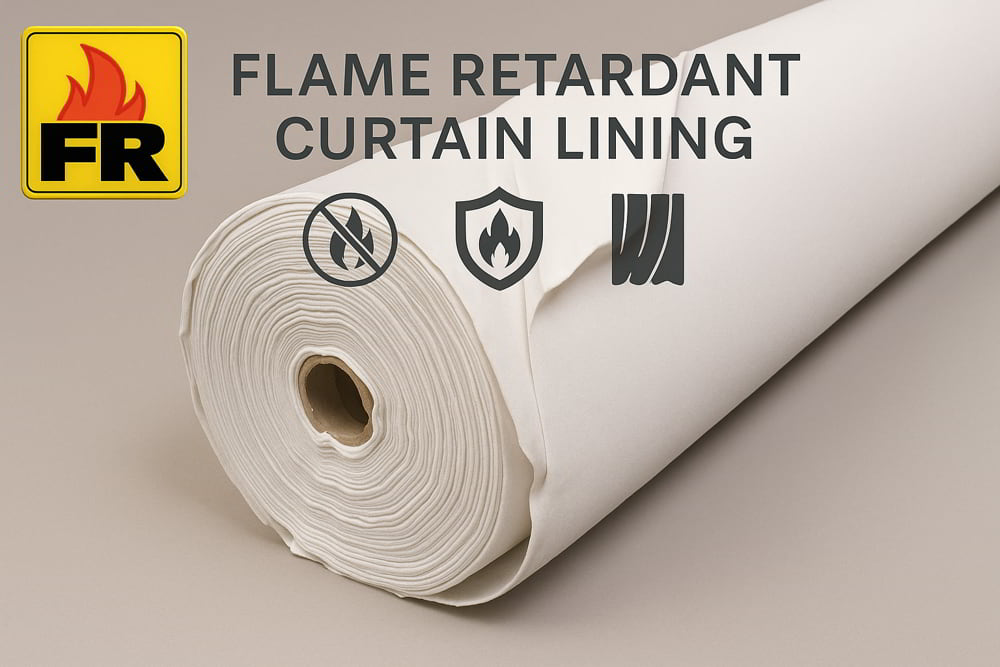 Flame retardant blackout curtain lining fabric