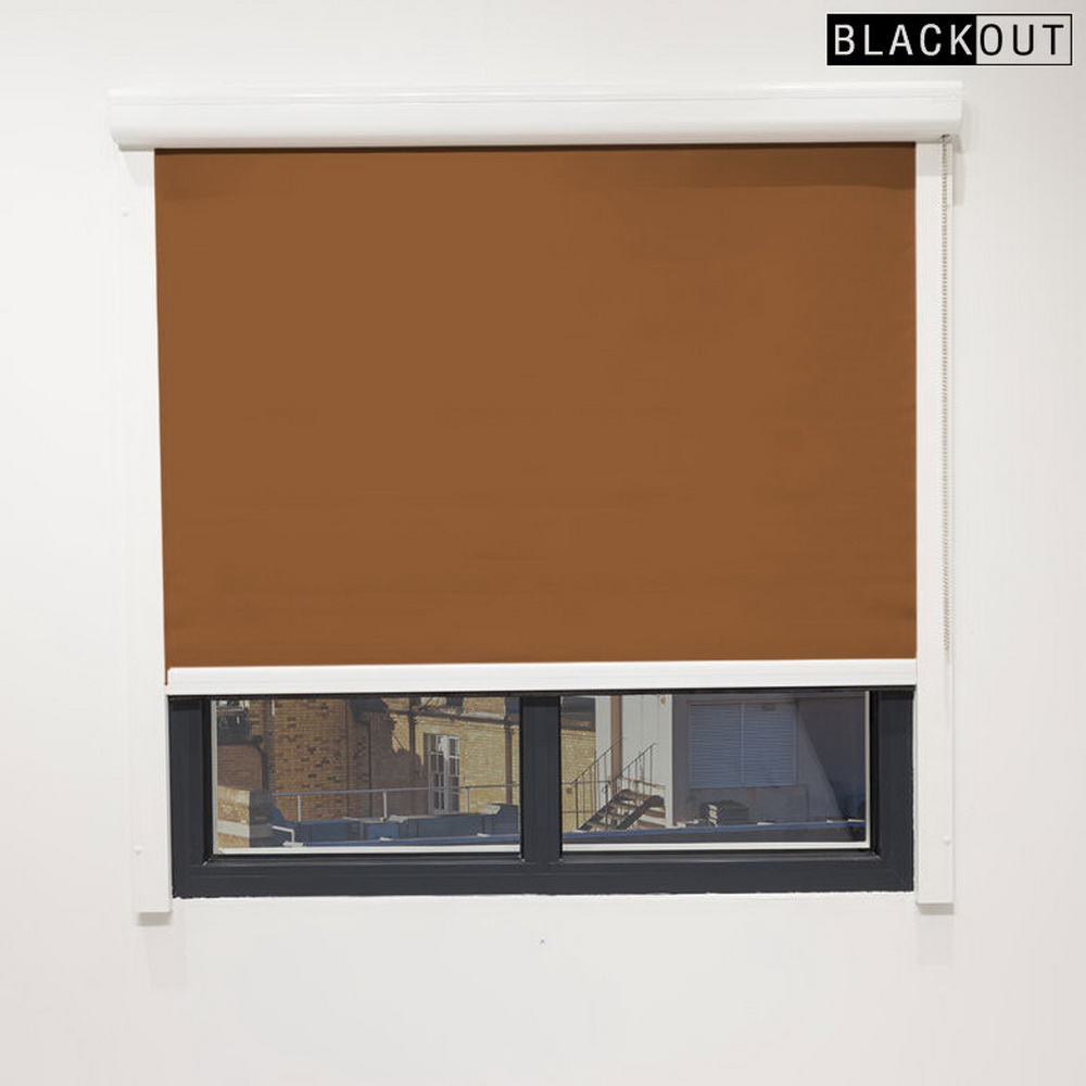 Cassette roller blind mockup in Chocolate