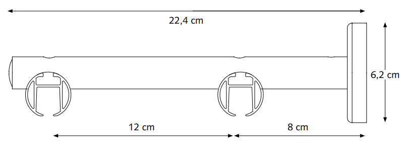 Double Pillar Bracket 20cm