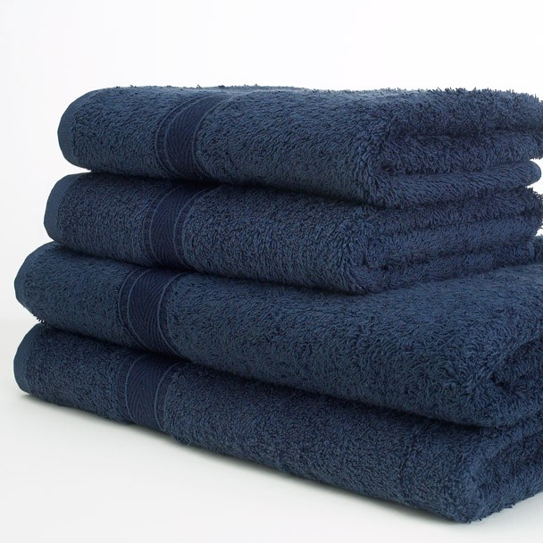 480gsm cotton towels in navy