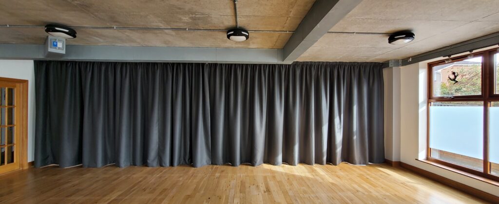 14ft High Gray Velvet Curtain Panel Extra Long Dance Studio Room Divider Drape 